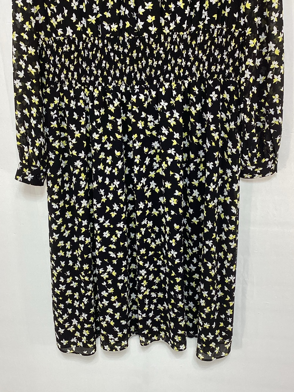MICHAEL Michael Kors Large Black Dress with Yellow and White Floral Print - Picture 6 of 11